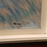 Oil on canvas "Breton fishermen" signed Gene.