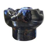 Black ceramic vase
