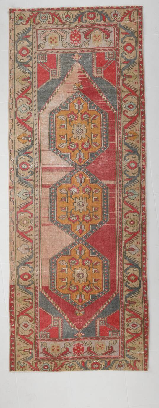 3x9 Red Classic Vintage Persian Runner Rug, 104x280Cm
