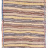 5x9 Kilim Colorful Striped Wool Kilim Rug, 152x271Cm