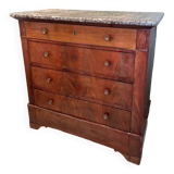 Louis Philippe chest of drawers in elm veneer