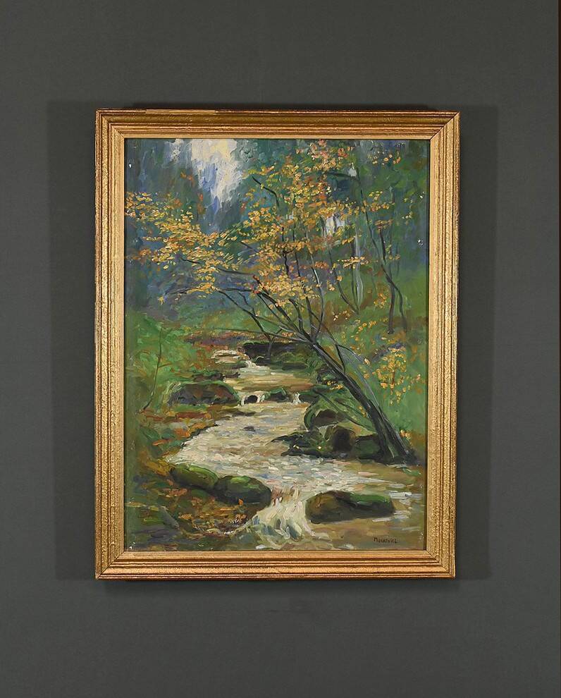 Oil on Canvas "Stream in the Forest", signed A. Markowicz – Early 20th century