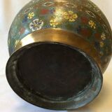 Cache pot japon cloisonné blason clan de Daimyo Tokugawa XIXe edo nippon