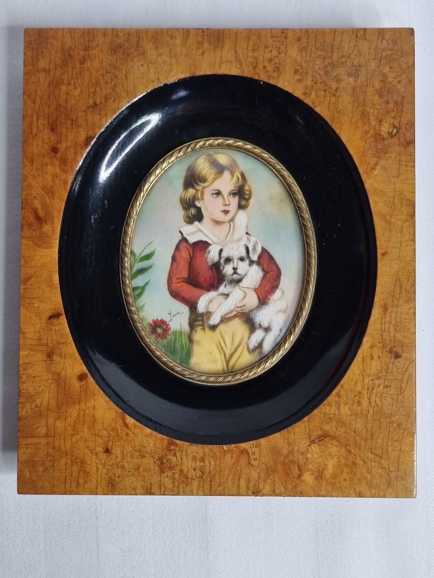 Pair of miniatures of the nineteenth century signed Jane after Fragonard