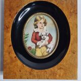 Pair of miniatures of the nineteenth century signed Jane after Fragonard