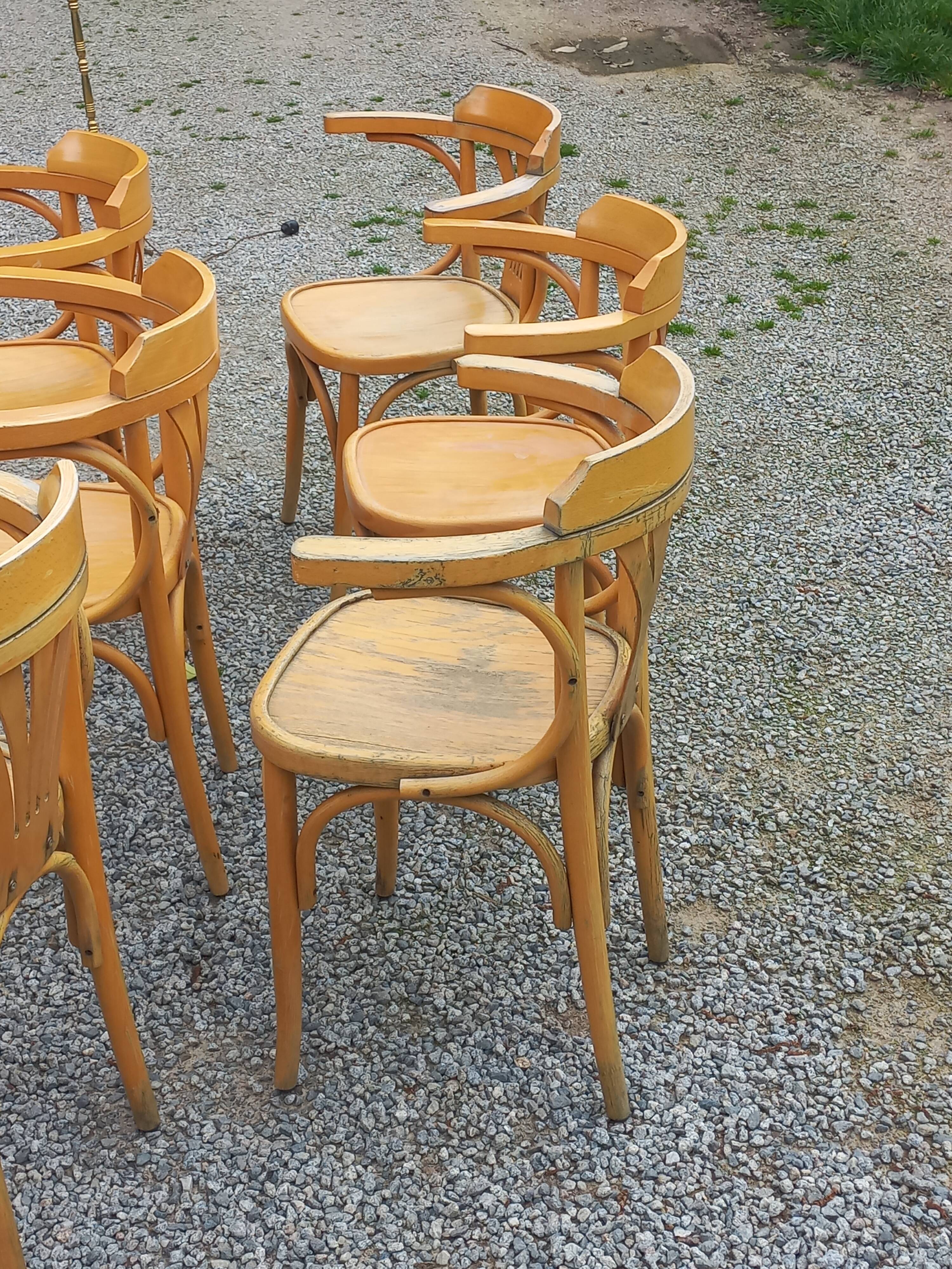 Set of 8 bistro chairs from the 50s/60