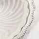 Scallop shell butter dish in metal and glass