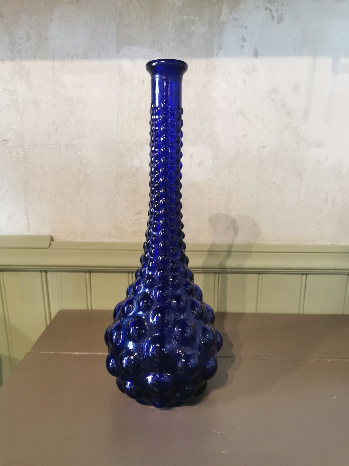 Midnight blue vintage bubble carafe