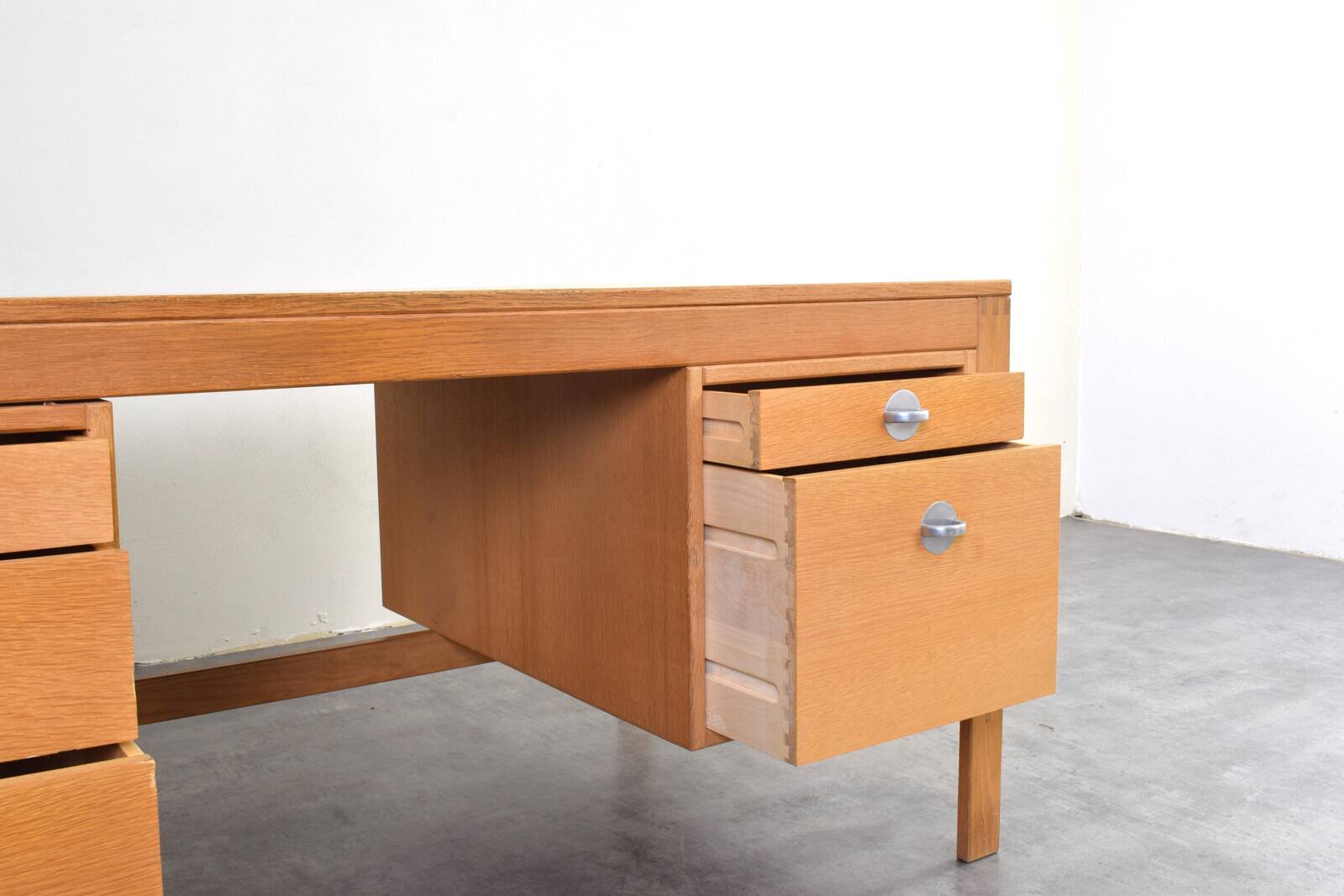 Mid-Century Oak Desk by Chr. Rasmussen for Randers Møbelfabrik, 1970s.