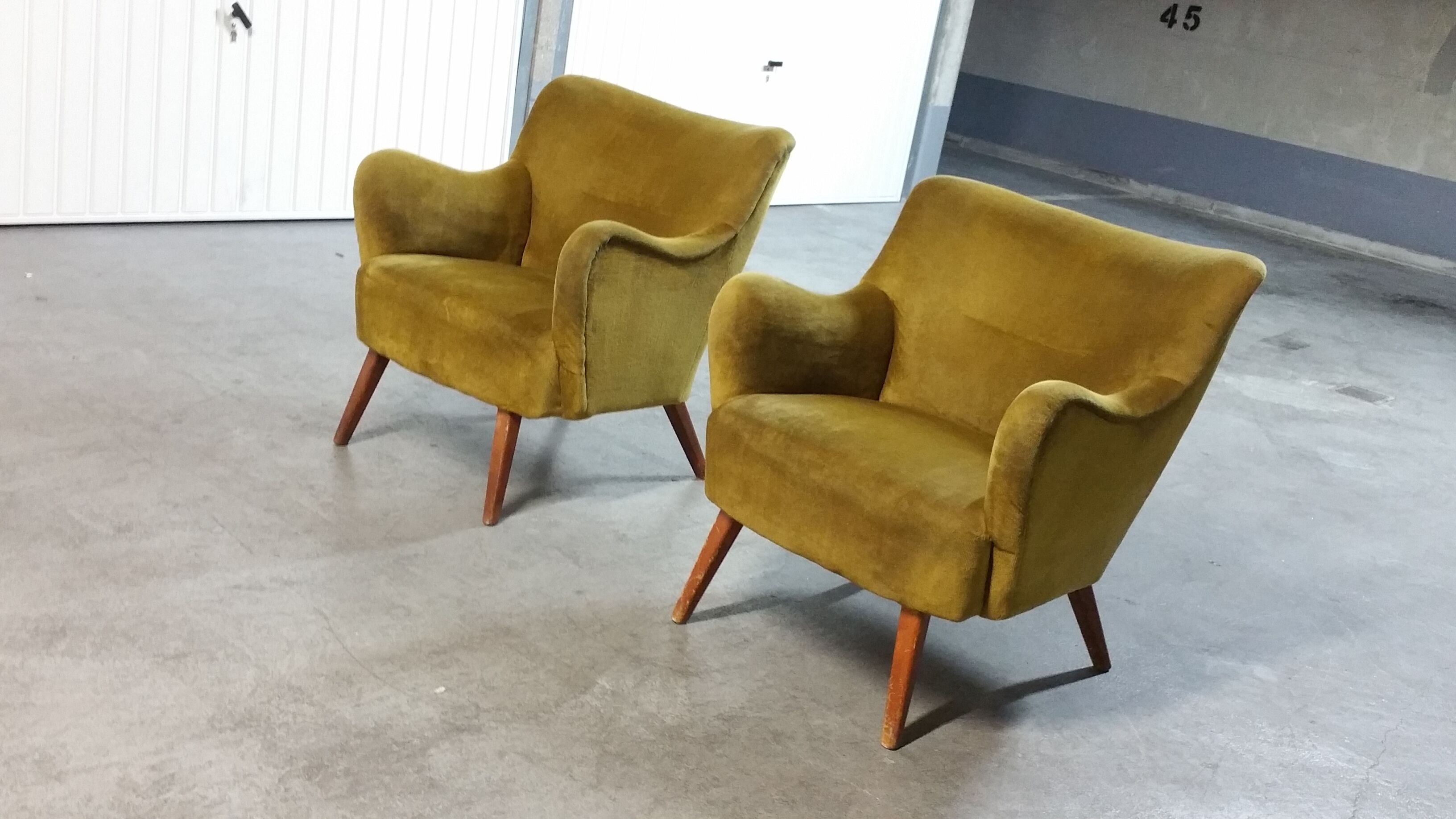 Armchair original years 50-60 Italian design gold