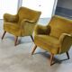 Fauteuil original années 50-60 design italien doré