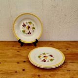 Lot de 3 assiettes plates Digoin Sarreguemines modèle Sirocco