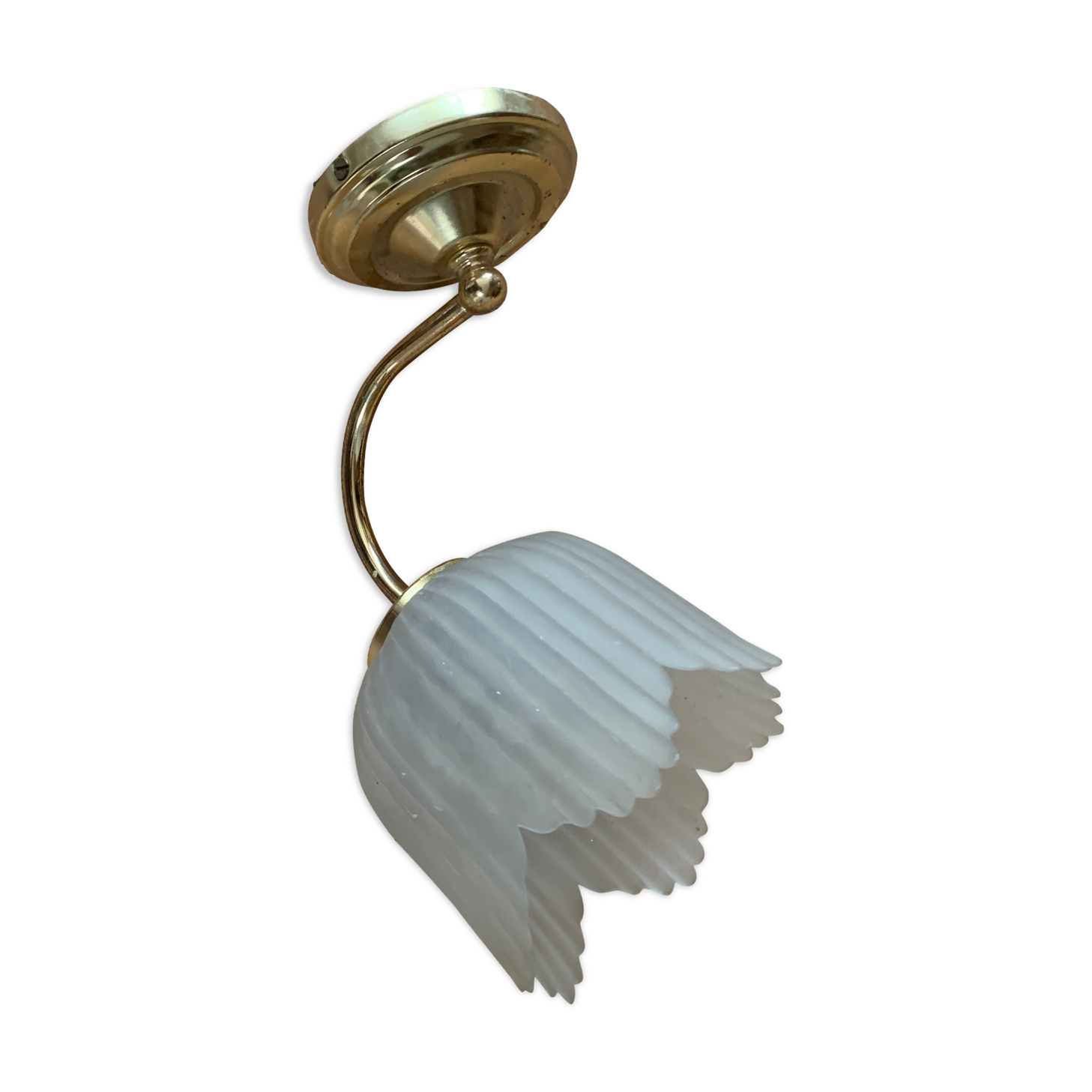 Brass and glass sconce