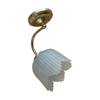 Brass and glass sconce