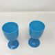 2 blue opaline glasses from Portieux