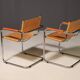 Paire de fauteuils cantilever en acier tubulaire style MG5 Grassi années 1970