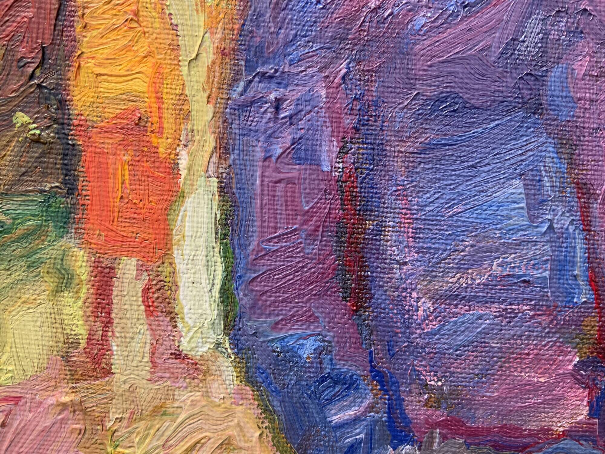 A.Eres Vintage Original Oil on canvas Painting, Expessionist, Signed 1976