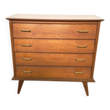Chest of drawers with compass feet and gold handles