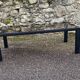 VINTAGE 1970 RECTANGULAR COFFEE TABLE BLACK SMOKED GLASS BROWN