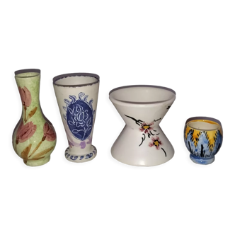 4 ceramic vases from Vallauris