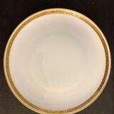 8 flat porcelain plates from Limoges Bernardaud, gilded Greek decoration, twentieth century