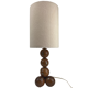 Dutch unique handcrafted wooden sphere ball table lamp, 1970s