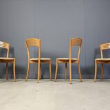 Chaises de salle à manger vintage de bistrot italien et corde de papier, années 1980