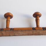 Wooden wall coat rack 4 hooks