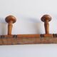 Wooden wall coat rack 4 hooks