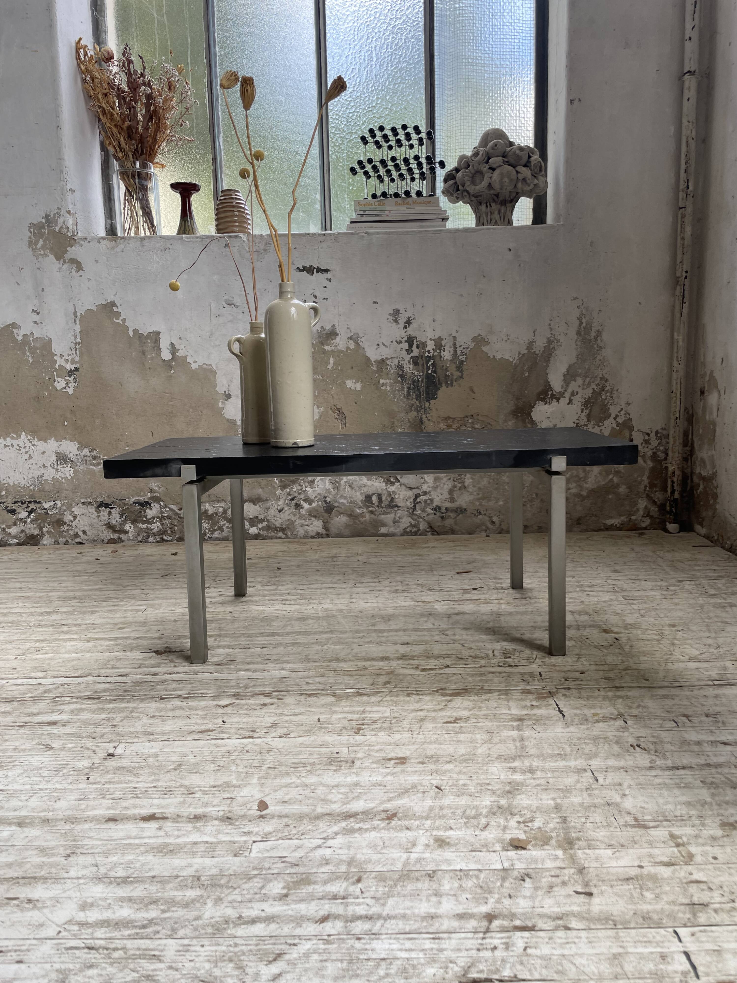 1950s slate coffee table