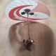 1960 design ceiling hanging has 70s a 2 glass and brass bulbs