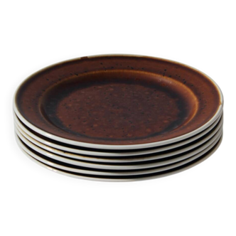 Stig Lindberg “COQ” Rustic Dinner Plates Set 19.5cm, For Gustavsberg Sweden