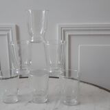 Set of 6 water glasses engraved 50s