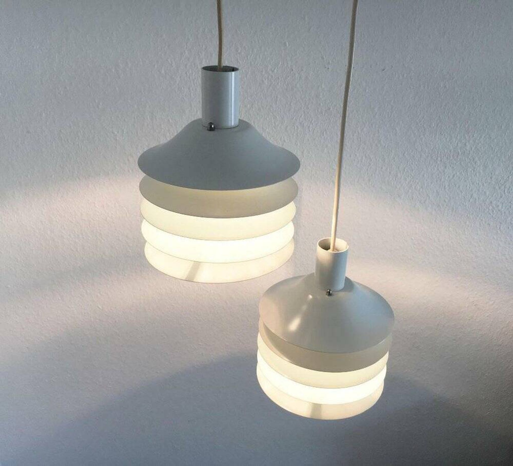 Danish mid-century lamellar suspensions by Lyfa, 1960s, set of 2.
