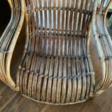 Rattan wicker armchair from the 60s/70s