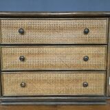 Chest of drawers caning and wood