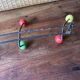 Metal coat rack with wooden balls, 8 hooks, 1950