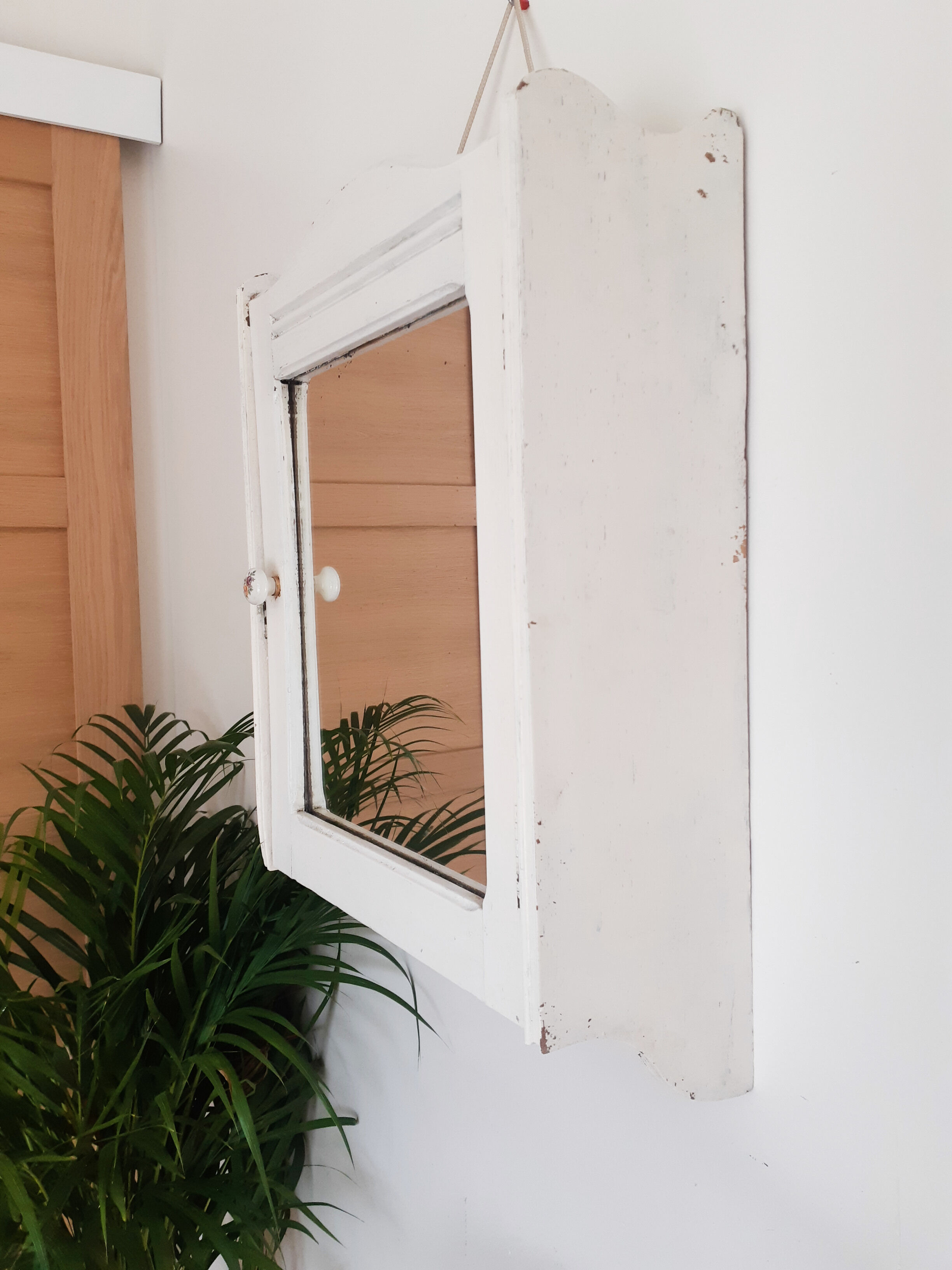 Toilet or medicine cabinet, with towel rail, with mirror