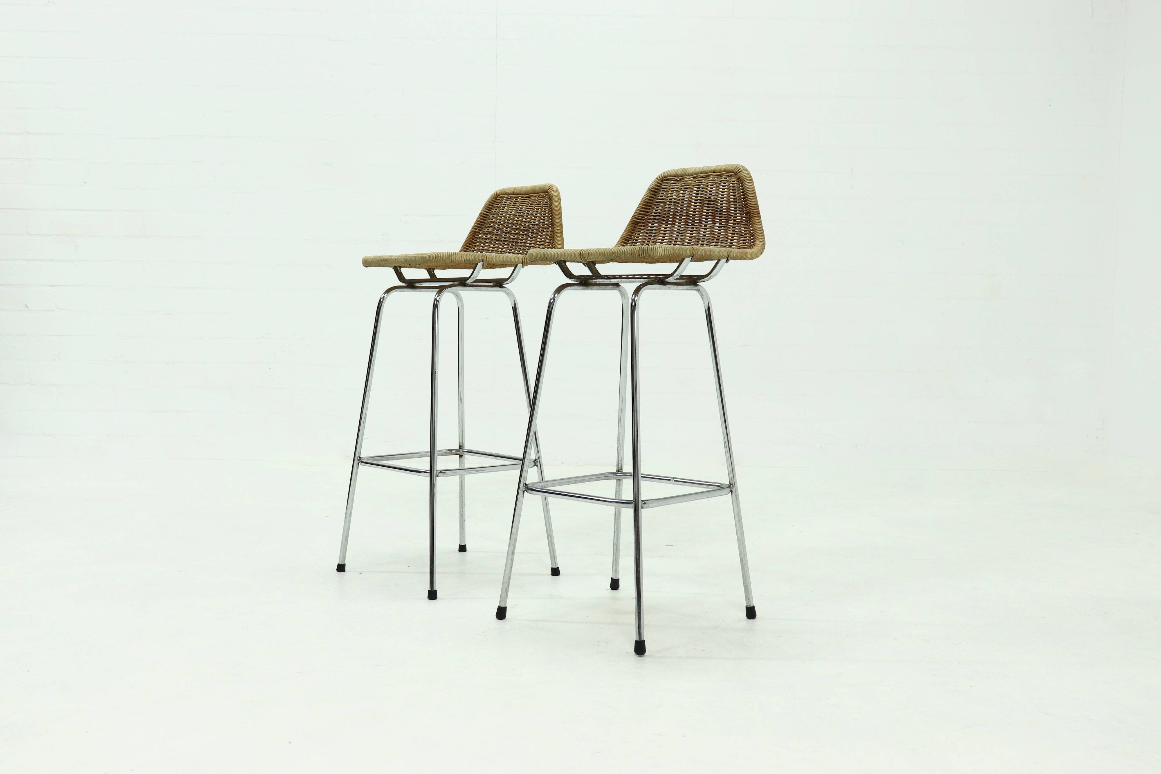 Set of 2 bar stools designed by Dirk van Sliedregt for Rohe Noordwolde 1960