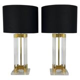 Pair of lucite table lamps