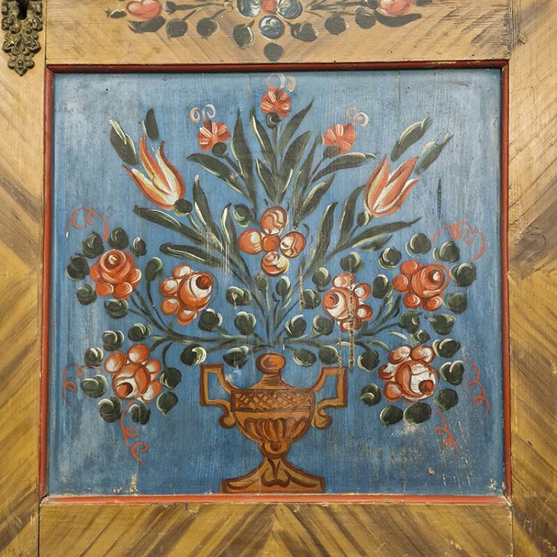 Painted Folk Art Bridal Cabinet 1846
