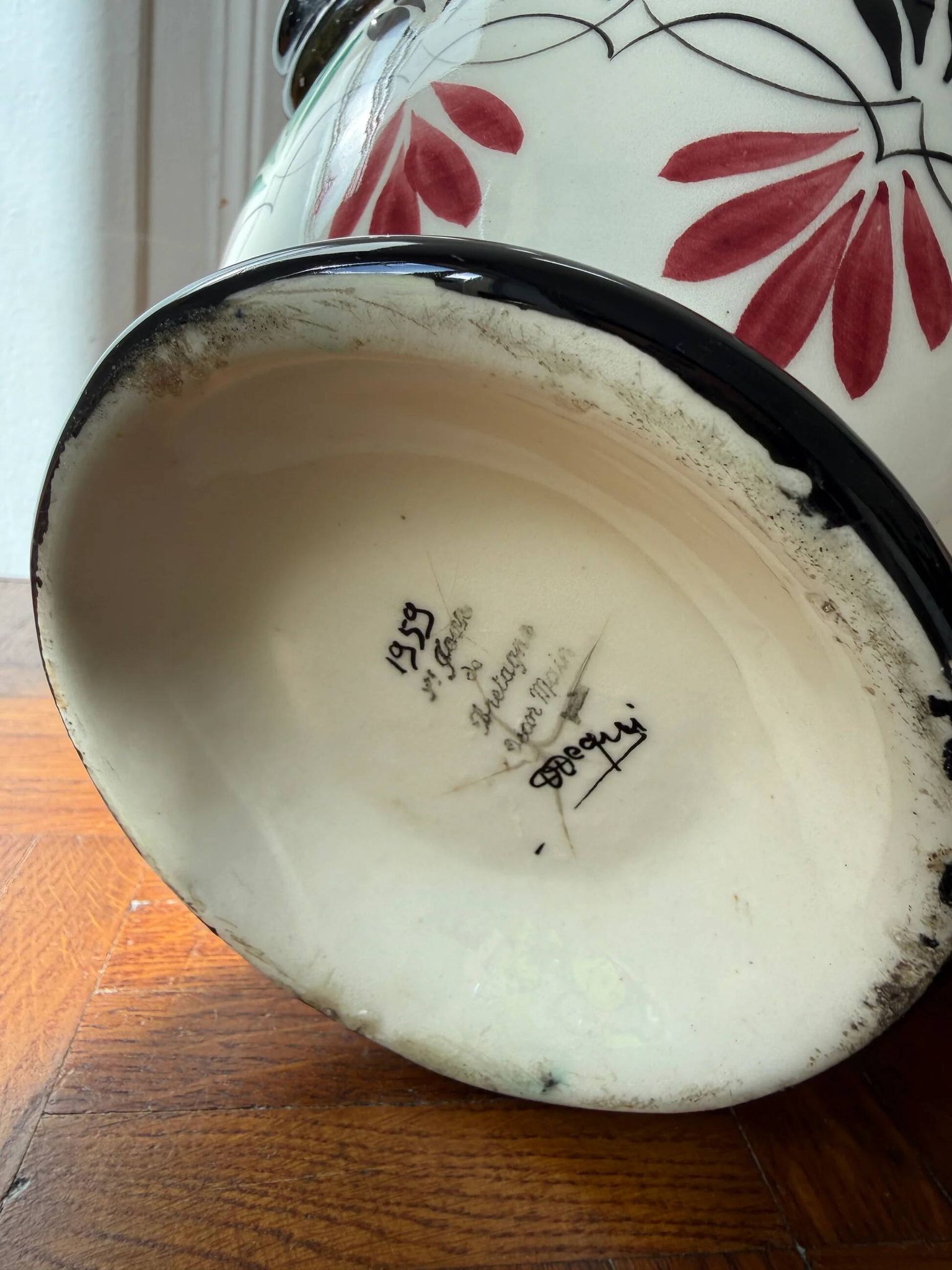 Vase Quimper en céramique – décor peint main