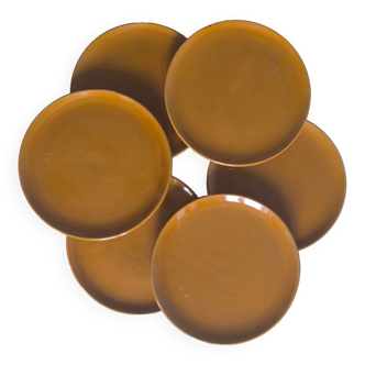 Set of 6 ceramic plates from Vallauris