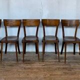 8 anciennes chaises bistrot en bois