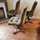 3 vintage swivel armchairs