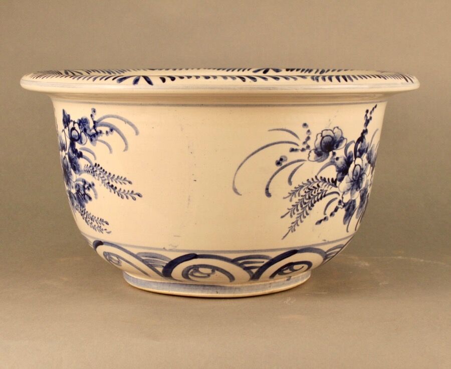 Blue earthenware pot cover