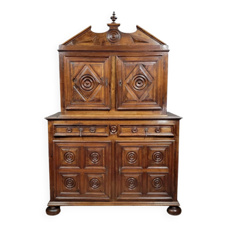 Cabinet a 4 volets époque Louis XIII en noyer massif vers 1680