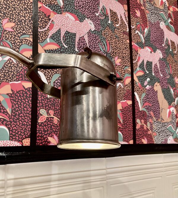 Grande lampe métal modulable industrielle 1960.