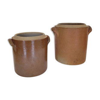 Lot de 2 pots en grès