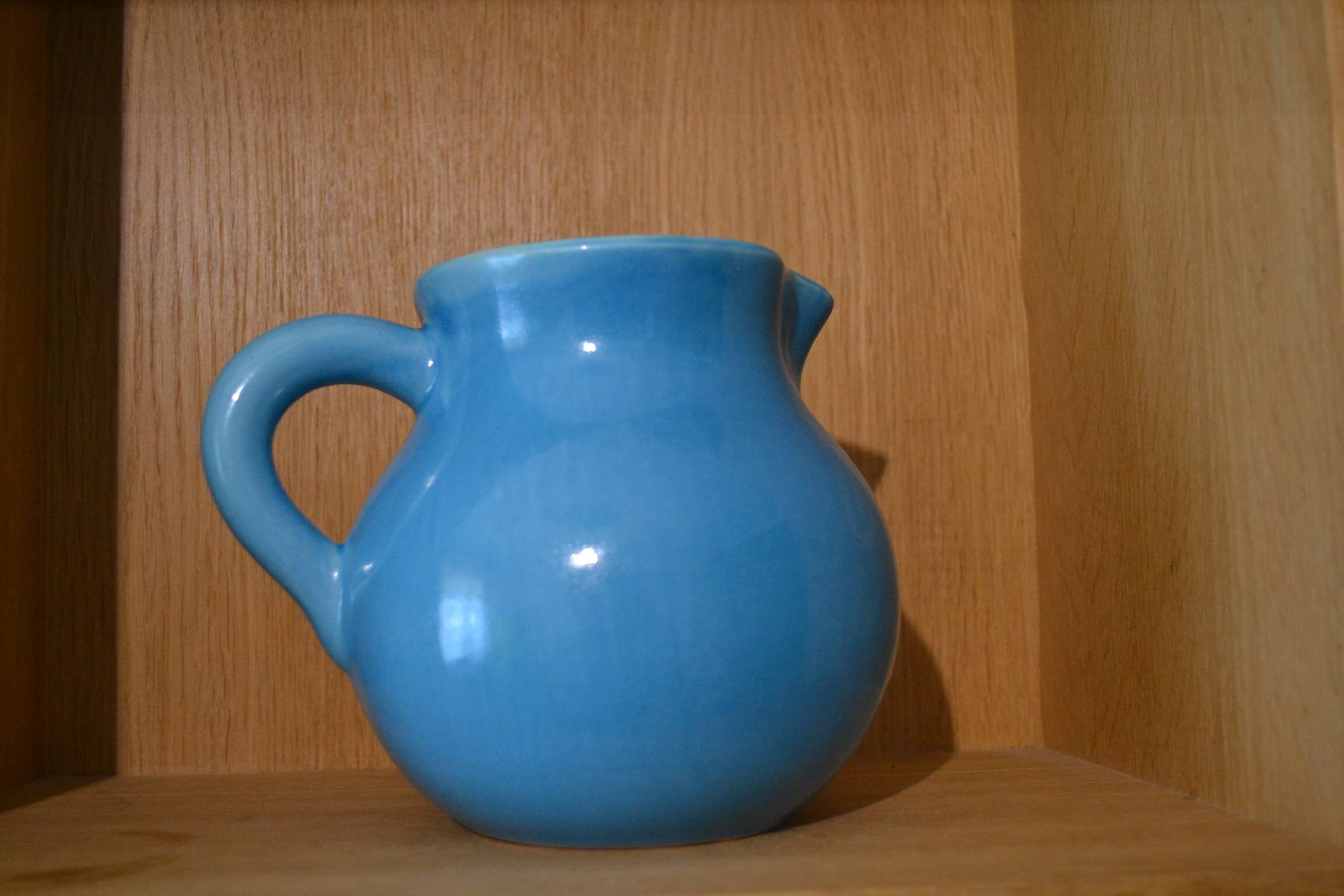 Blue bowl pitcher